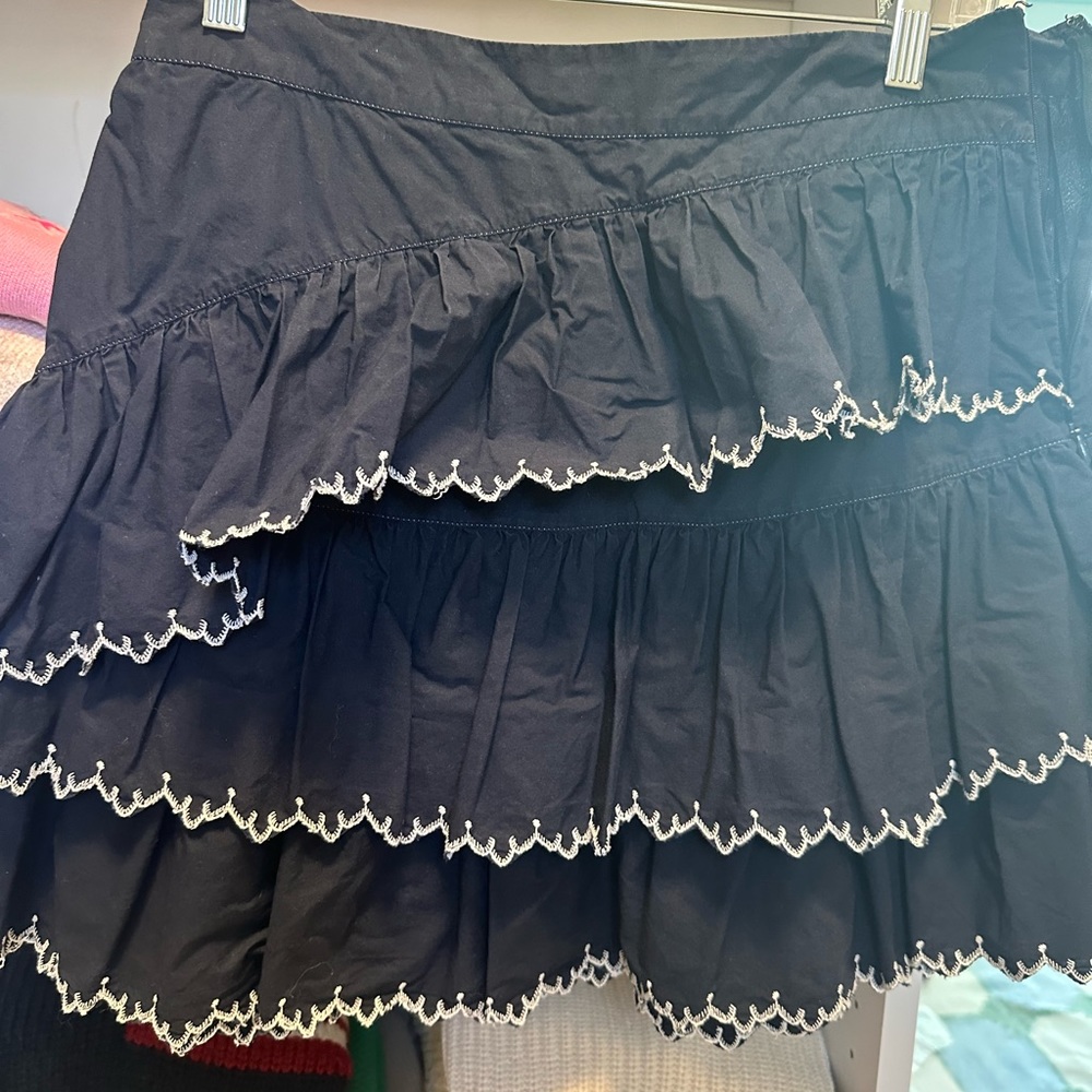Ulla Johnson navy tiered skirt. sm